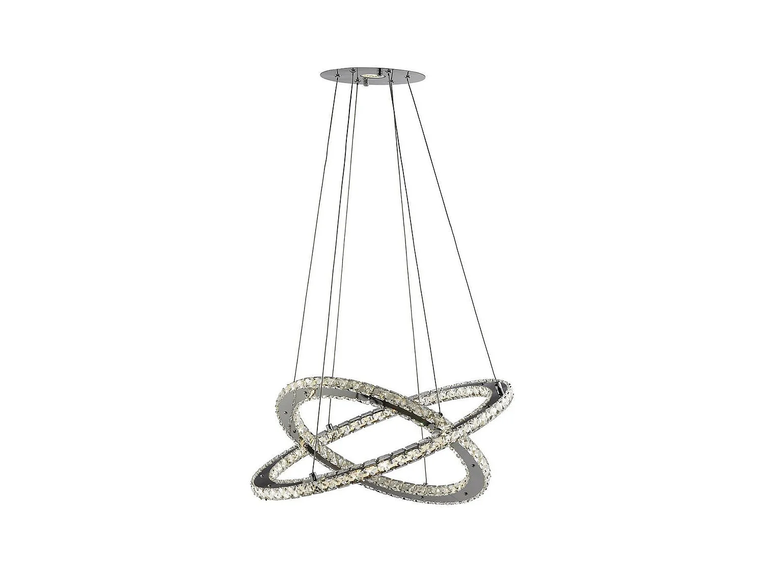 Searchlight Clover - Lampada a sospensione a LED integrata 1 soffitto cromato con cristalli, GU10