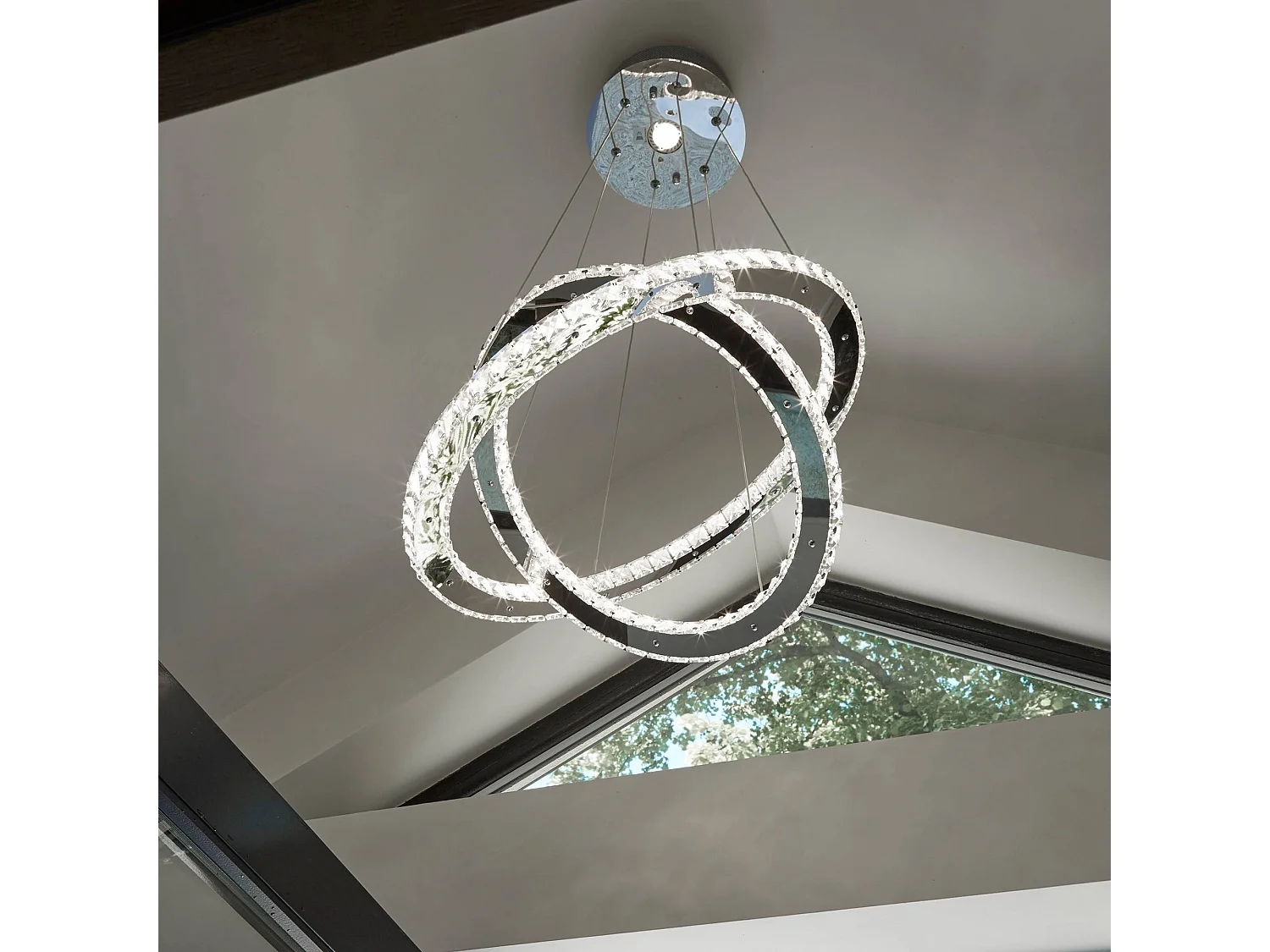 Searchlight Clover Integrerad LED 1 Taklampa Krom med Kristaller, GU10