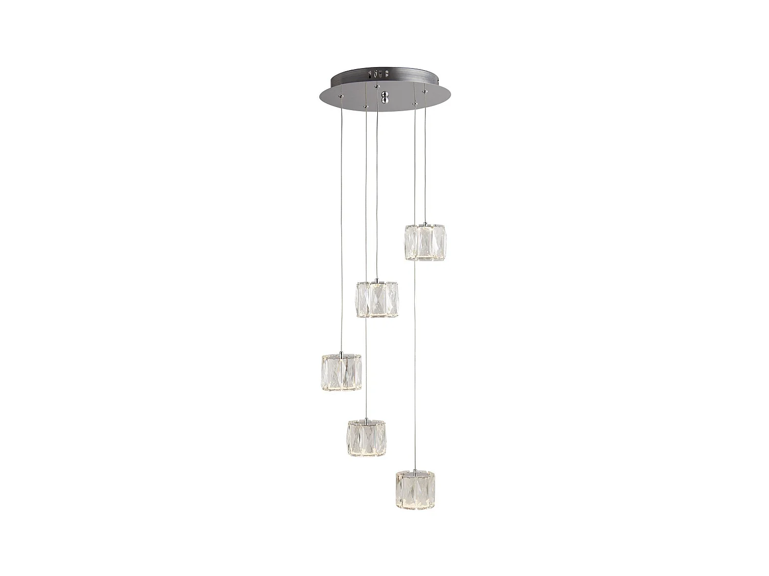 Searchlicht Maxim - LED 5 licht Spiral Cluster Anhänger Chromglas