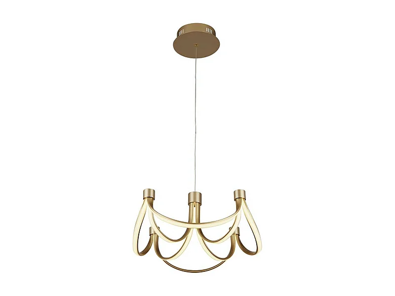 Searchlicht Signature 8-armige LED-Anhänger, umwandelbar in halbbündige Pendelleuchte, goldfarben 2700K