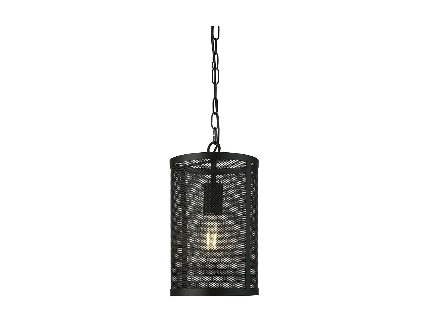 Searchlight Fishnet - Ciondolo rotondo a 1 luce in mesh nero opaco, E27