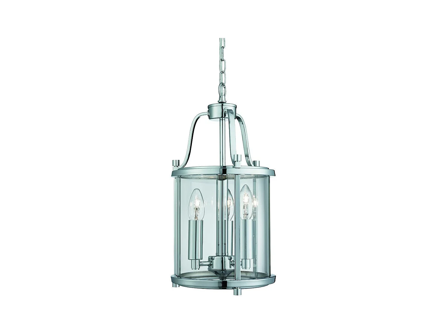 Searchlight Victorian Lanterns 3 ljus taklykta hnge krom, glas tre, E14