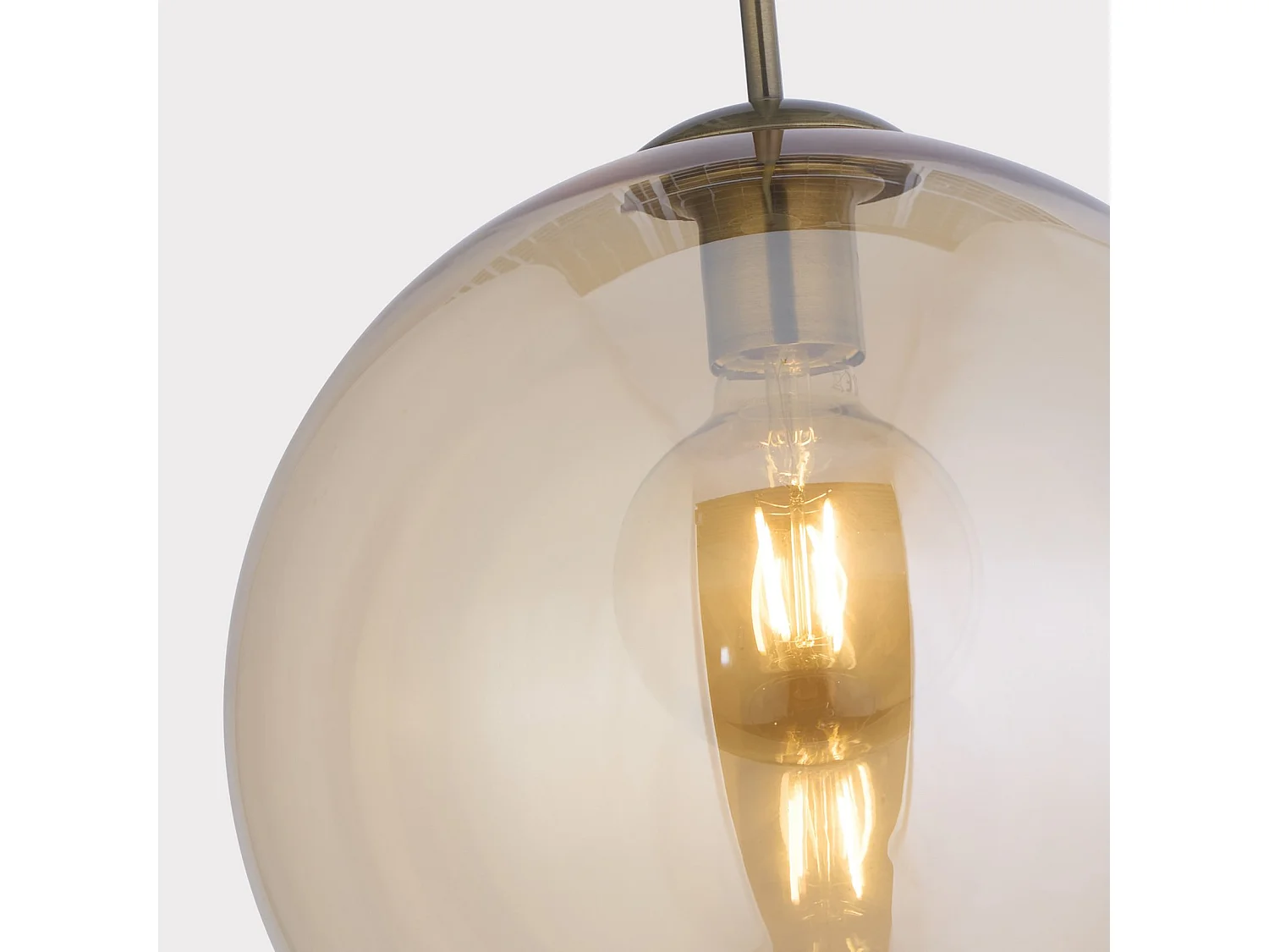 Sospensione Contemporanea Balls Acciaio Adjustable Vetro Ambra 1 Luce E27 D30Cm