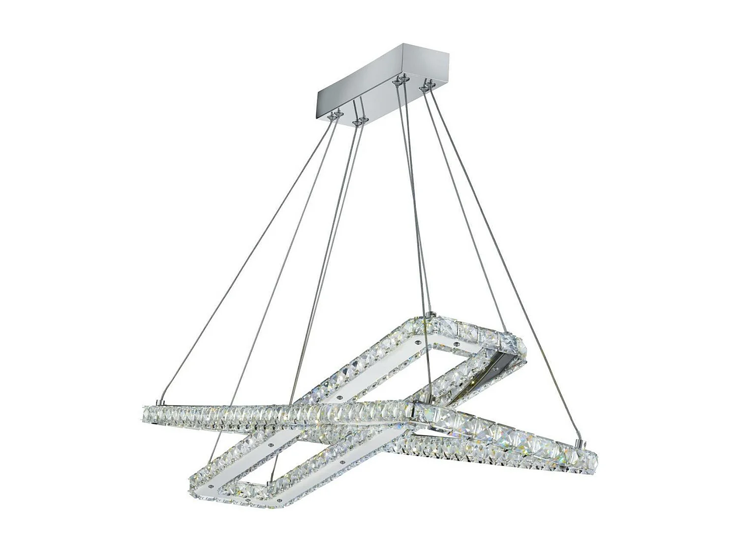 Searchlight Clover Integrerad LED-taklampa Krom med Kristaller