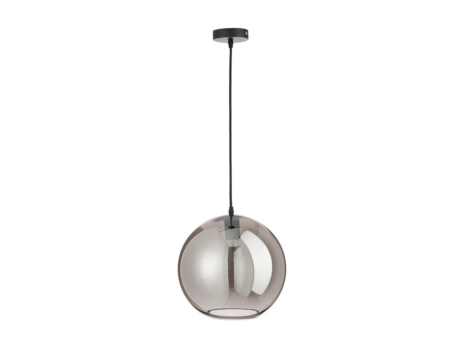 Lampe Suspension en Verre "Miroir" 30cm Argent