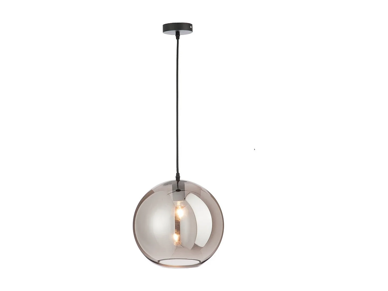 Lampe Suspension en Verre "Miroir" 30cm Argent