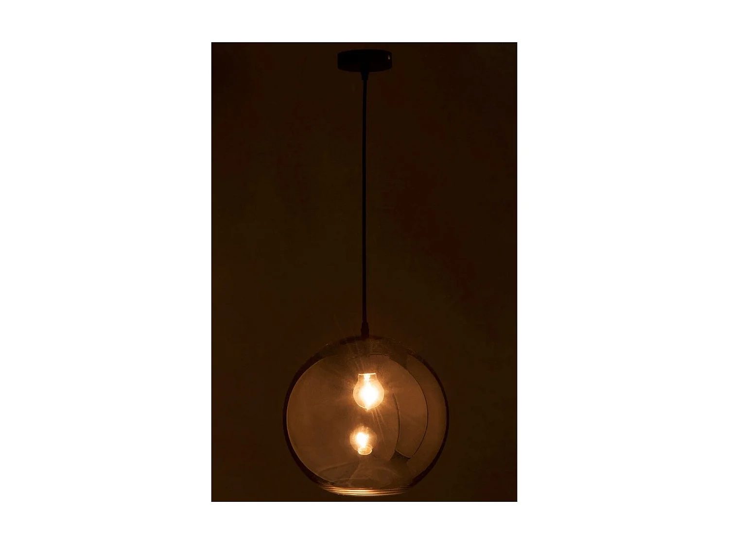 Lampe Suspension en Verre "Miroir" 30cm Argent