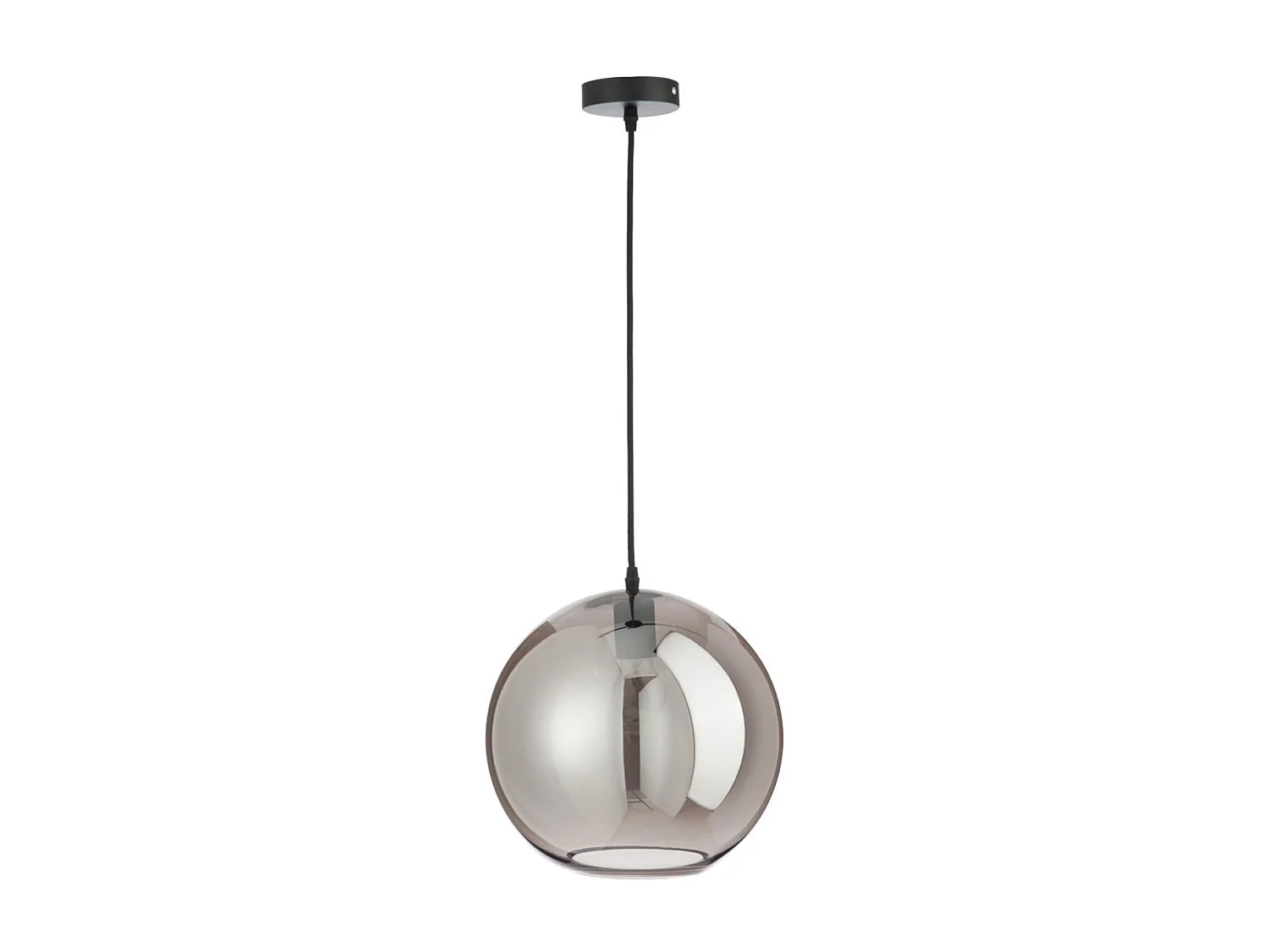Lampe Suspension en Verre "Miroir" 30cm Argent