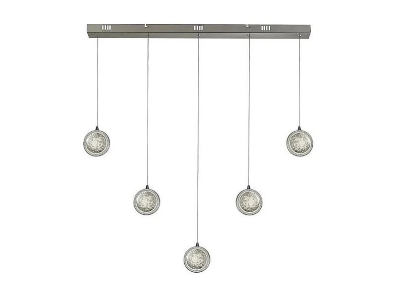 Searchlicht Quartz 5 Lichtbalken-Anhänger, Blasenglas, detaillierter Rand 4000K