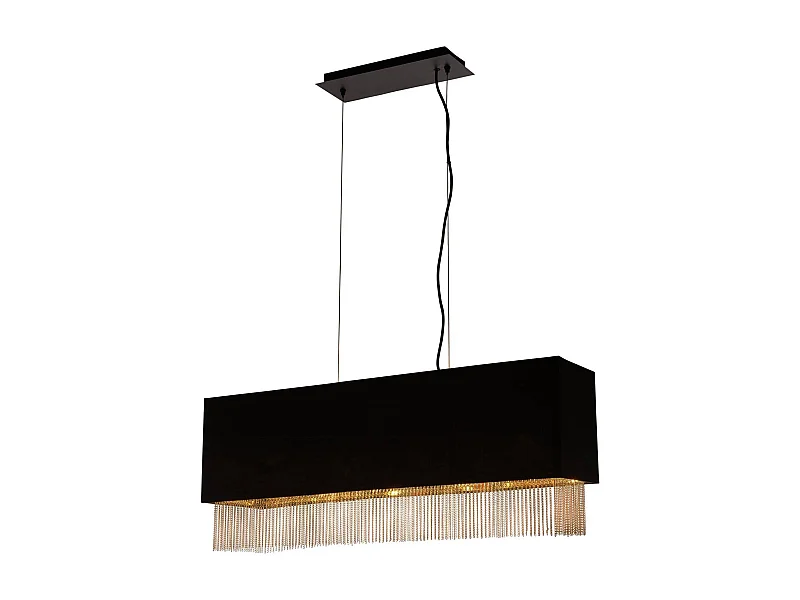 Searchlight Fringe 4 Light Bar Pendel Matt Black Shade, Guld, E27