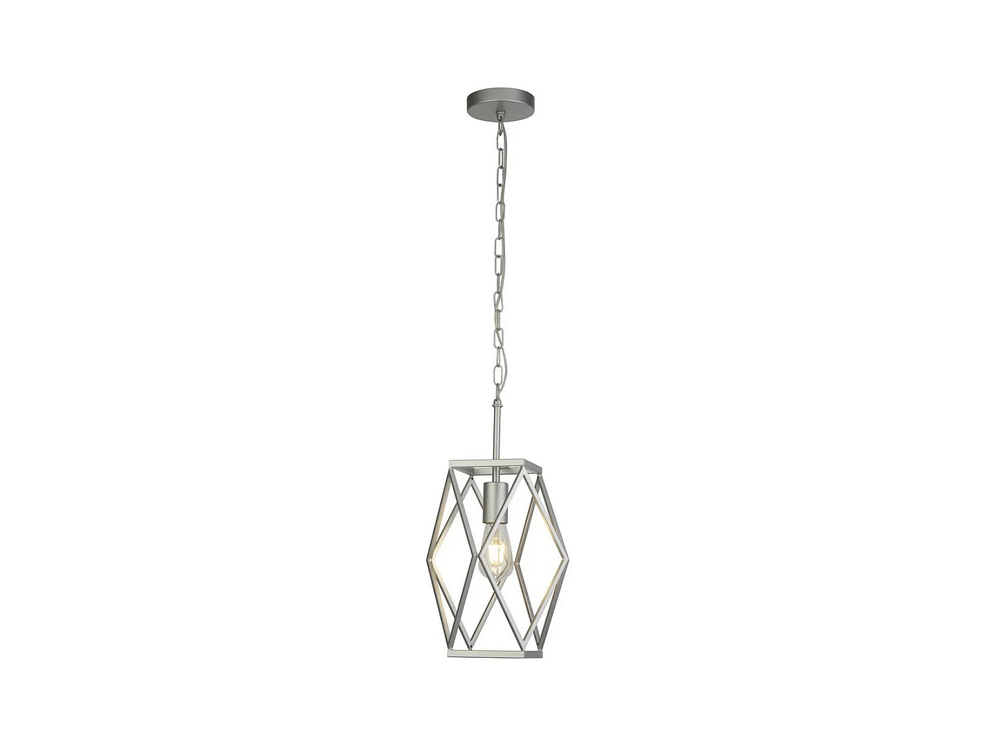 Searchlicht CHASSIS - 1 licht Satin Silver Cage Deckenpendelleuchte