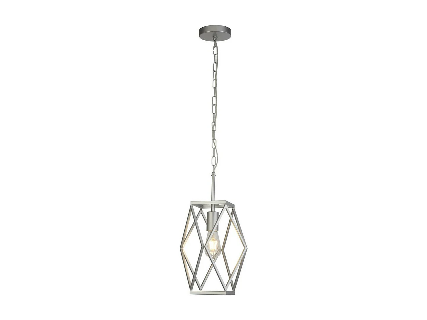 Searchlicht CHASSIS - 1 licht Satin Silver Cage Deckenpendelleuchte