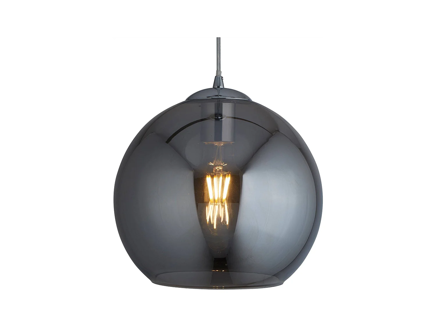 Searchlight Balls - Sospensione a soffitto a 1 luce a cupola Cromo, Vetro fumé, E27