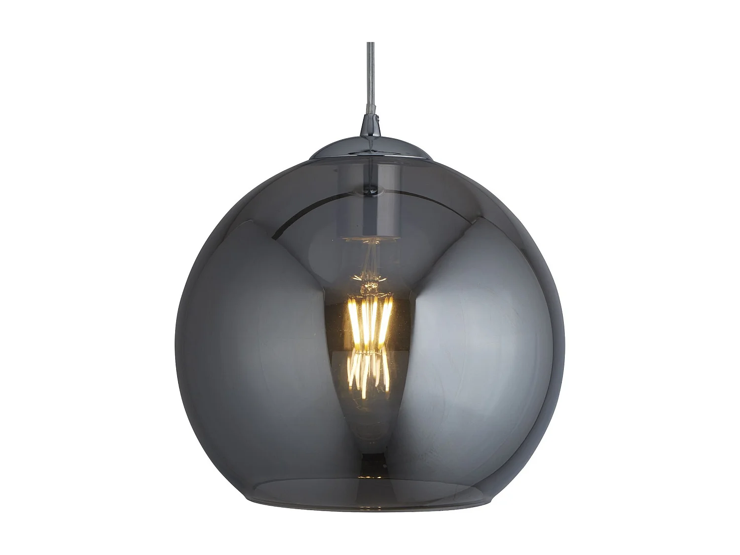Searchlight Balls - Sospensione a soffitto a 1 luce a cupola Cromo, Vetro fumé, E27