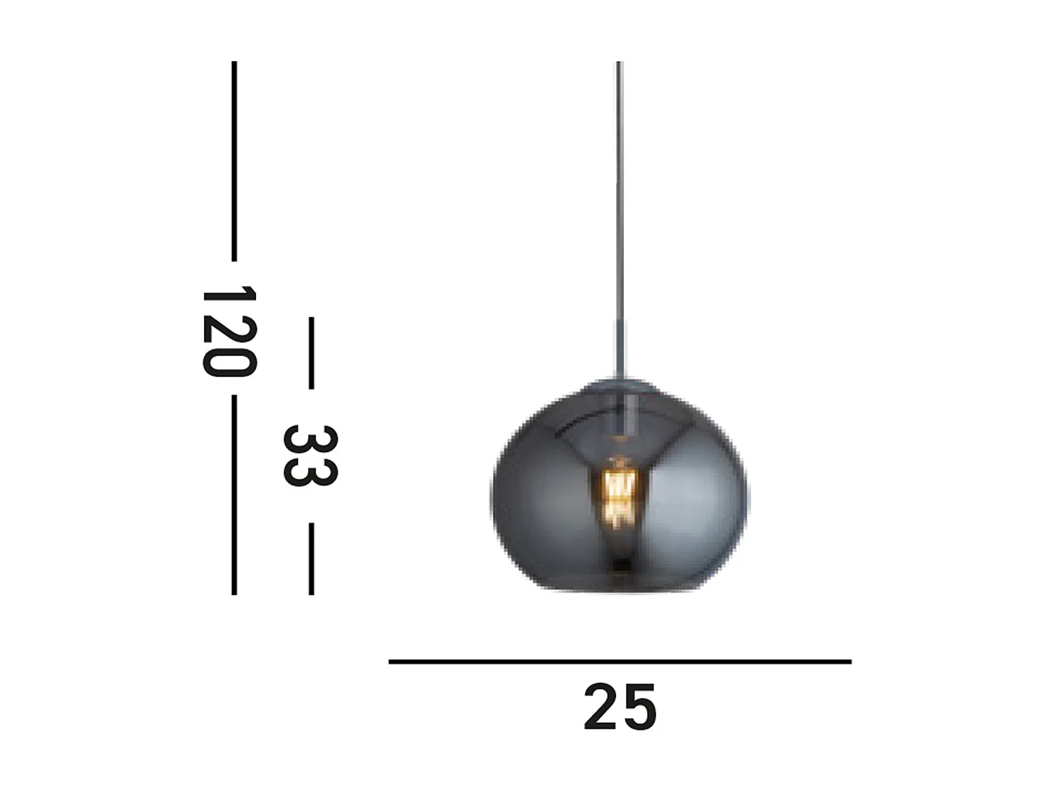 Searchlight Balls - Sospensione a soffitto a 1 luce a cupola Cromo, Vetro fumé, E27