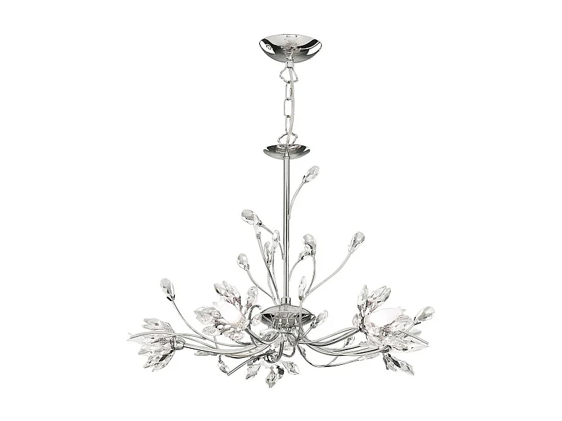 Searchlight Hibiscus Soffitto a 5 luci, cromo, vetro trasparente