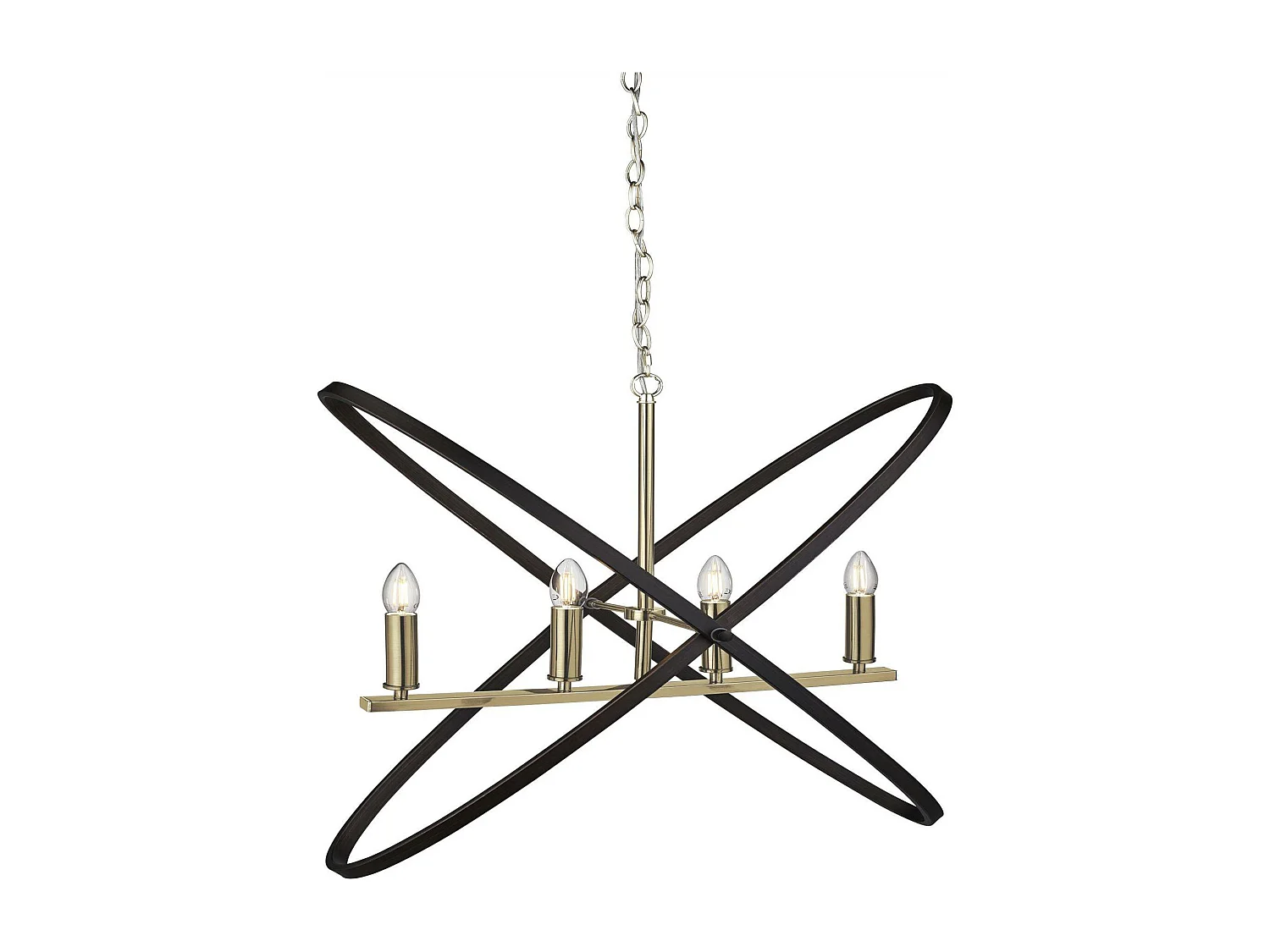 Searchlicht Hoopla - 4 Lichtanhänger Bronze, Braun, E14