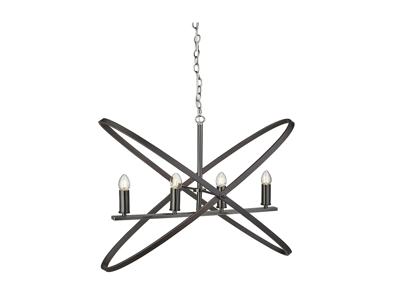 Searchlicht Hoopla - 4 Licht Anhänger Zinn, Schwarz, E14