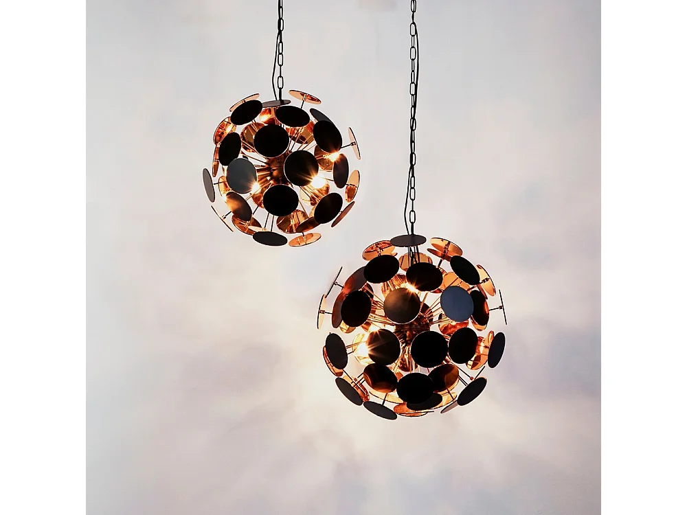 Searchlight DISCUS - Pendente a 4 luci nero, oro