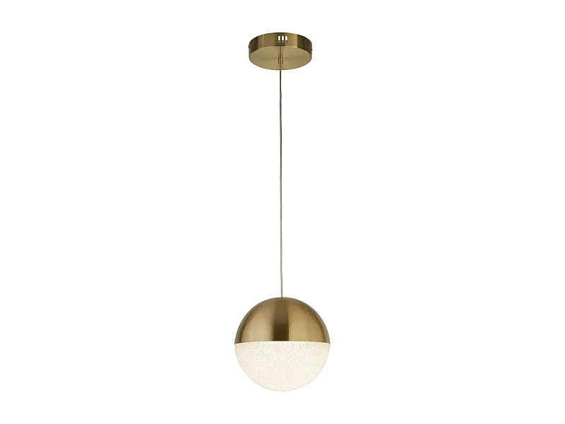 Searchlight Marbles Lampadario a LED in Ottone Satinato, Paralume Ghiaccio Tritato