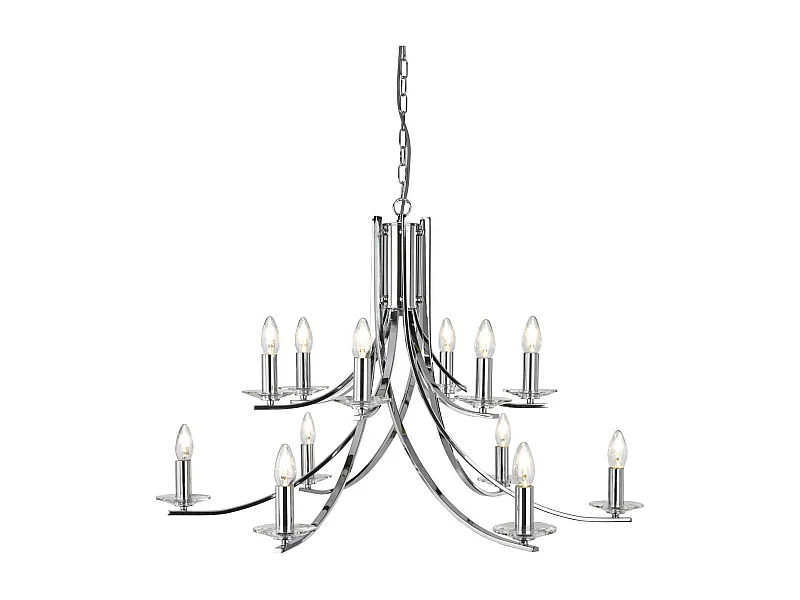 Searchlicht Ascona - 12 licht Kronleuchter Chrome Finish, E14