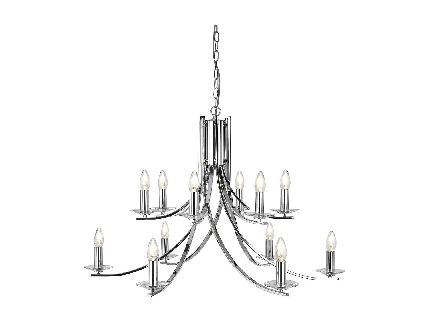 Searchlight Ascona - Lampadario a 12 luci finitura cromata, attacco E14