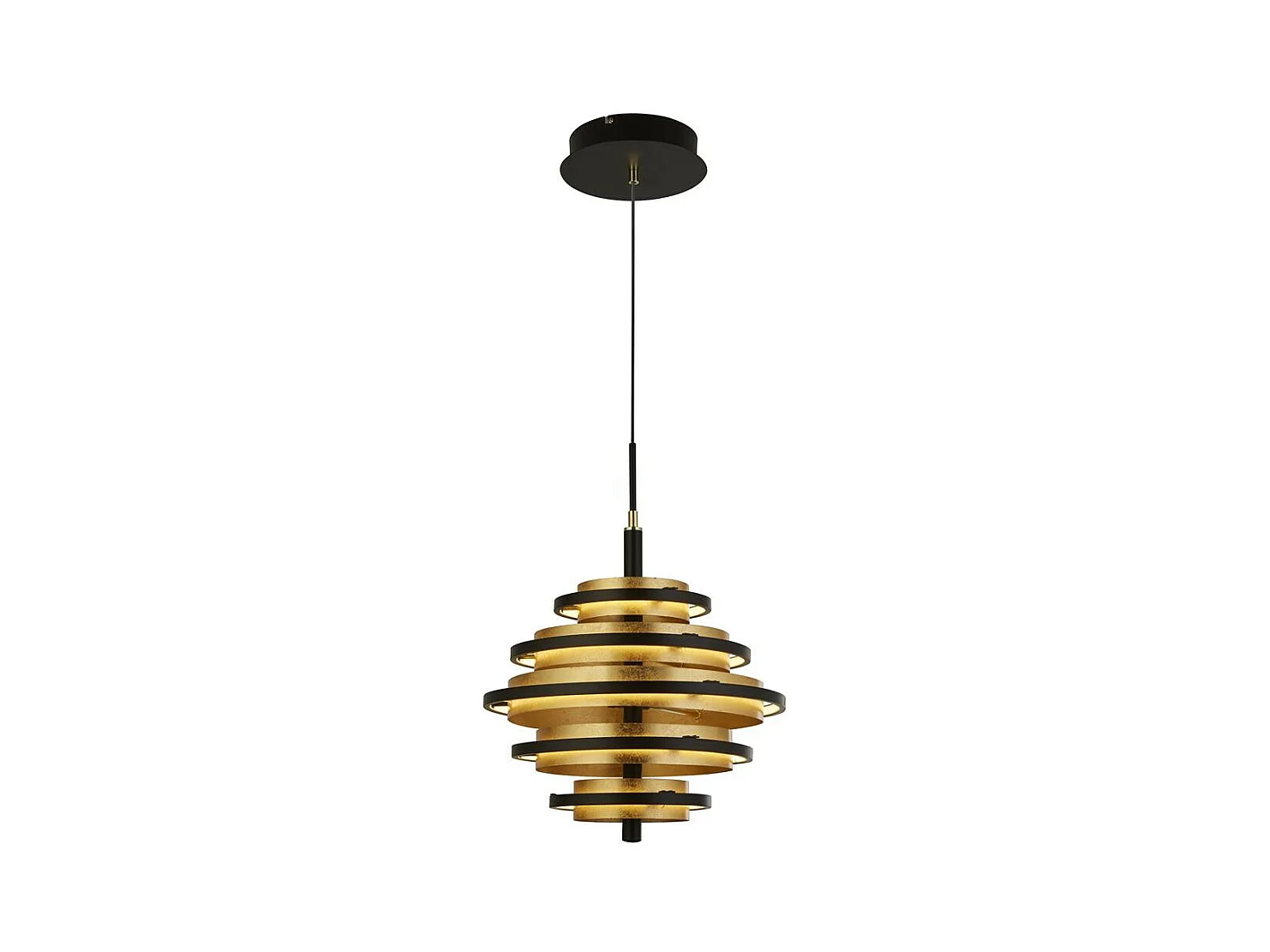 Searchlight HiveBlack/Gold Leaf 5 Light LED Pendel 2700K