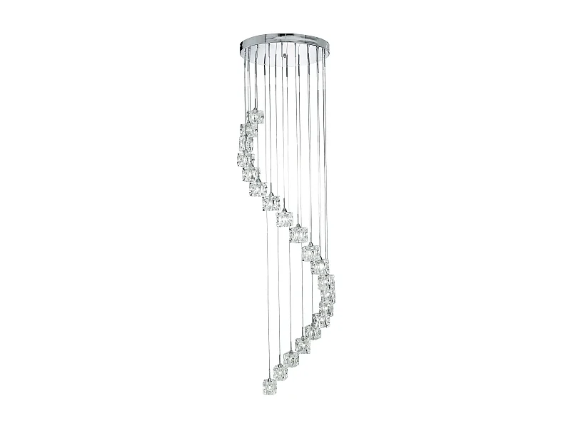 Searchlicht Ice Cube - Integrierte LED 20 licht Spiral Cluster Anhänger Chrom Finish