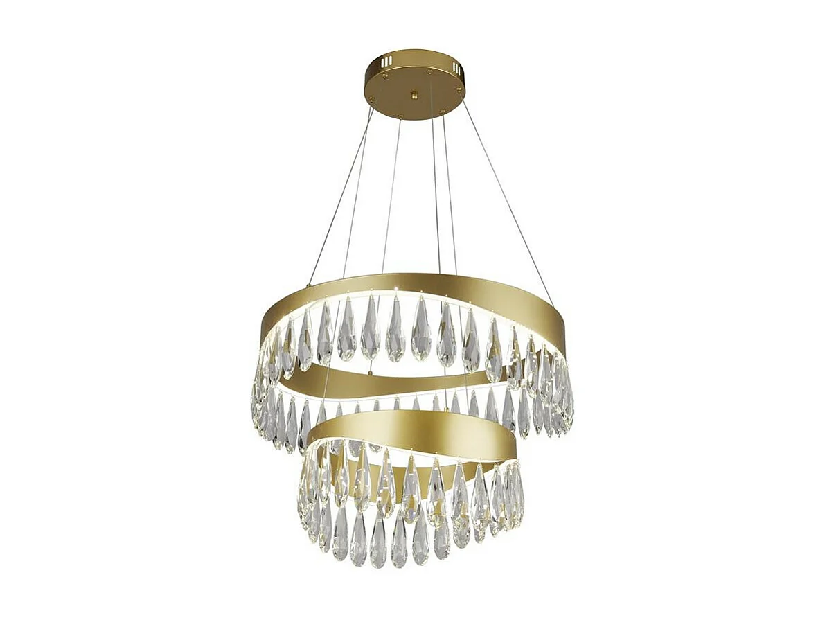 Searchlight Jewel Suspension LED 2 étages Or, Cristal 4000K