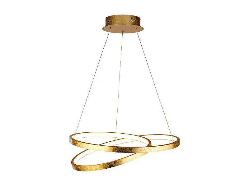 Lampadario Moderno Galleggiante Acciaio Oro Policarbonato Bianco Led 42,4W 3000K