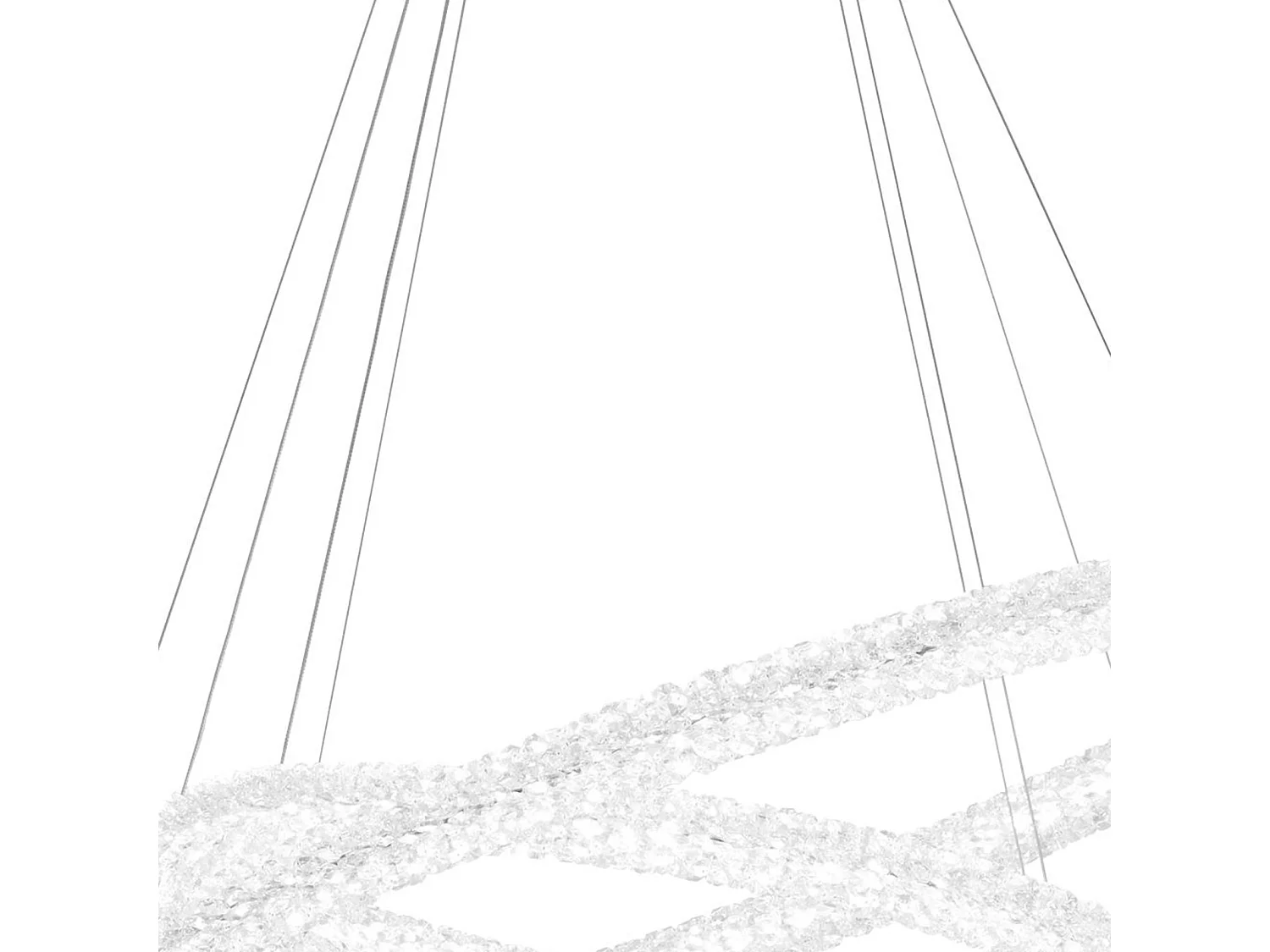 Searchlicht Circle - Integrierter LED 2 licht Deckenanhänger Chrom mit Glaskristallen