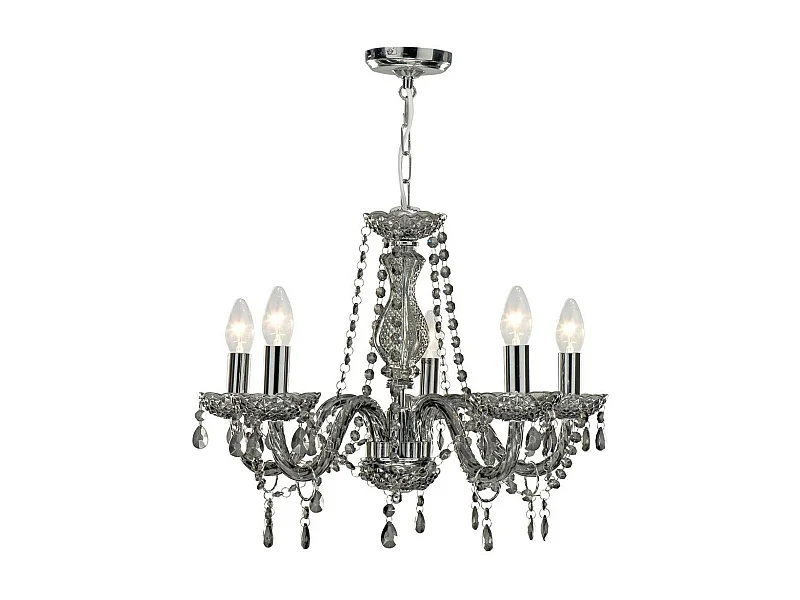 Searchlight Marie Therese Colgante 5 Luces Cristal Gris Ahumado