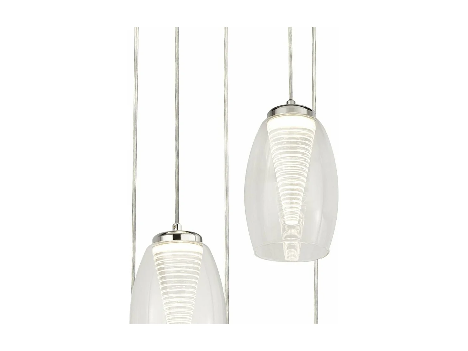 Searchlicht Cyclone 5 licht  Drop Pendelleuchte, Klarglas 3000K