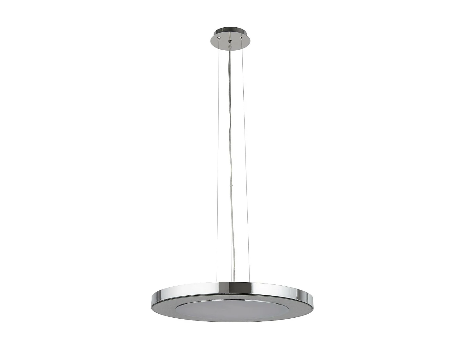 Searchlight Lexi 1 Ljus Tak Pendel Krom, Vit, Glas Integrerad LED