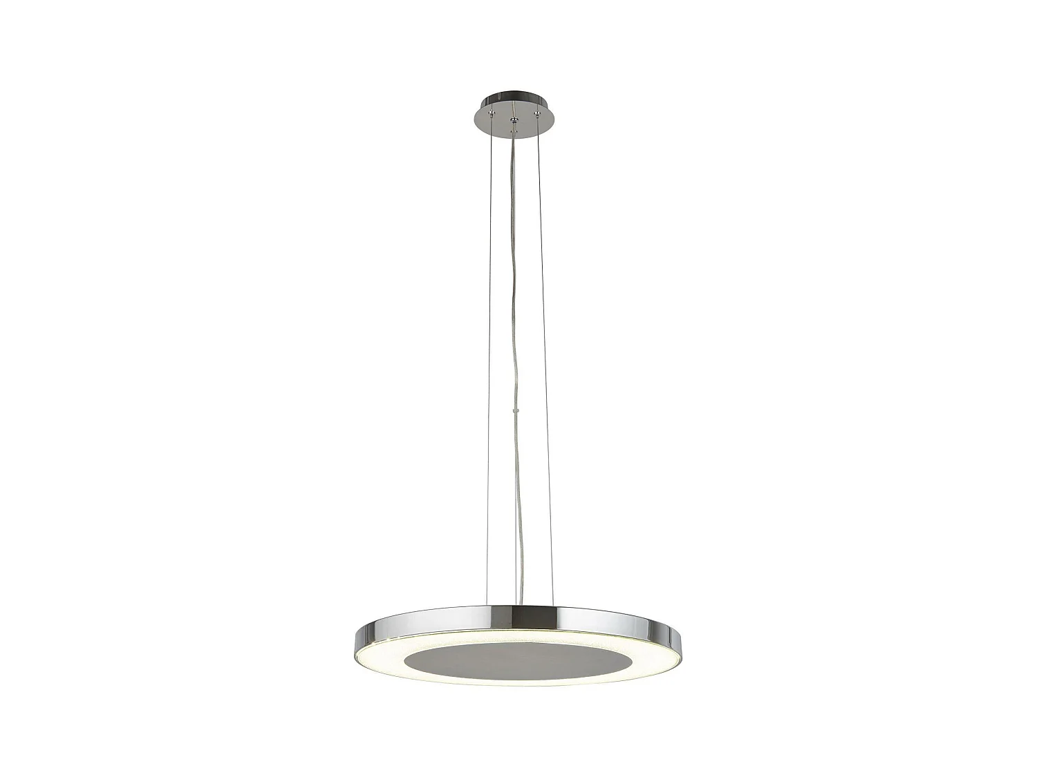 Searchlicht Lexi - 1 Licht Decke Anhänger Chrom, Weiß, Glas integrierte LED
