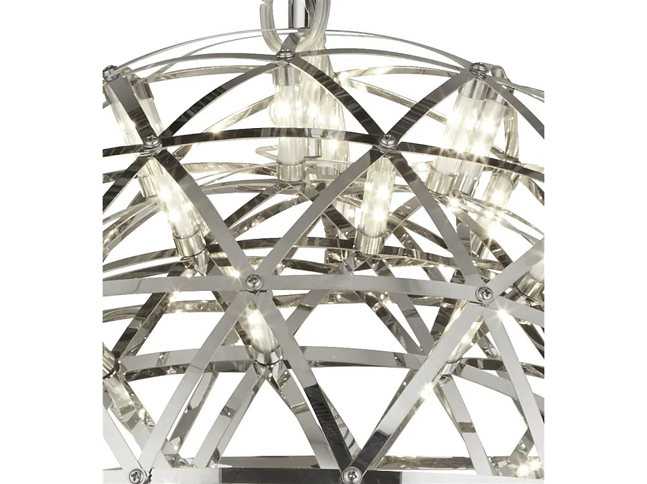 Searchlicht Galaxy Chrom-LED-Metallkugel-Anhänger 400 mm 3000 K