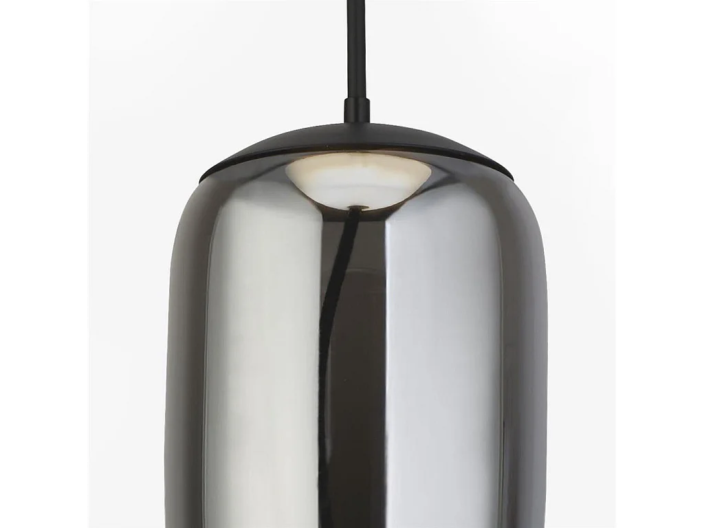 Searchlight Lisbon1 ljus LED-hänge, svart och rökt glas 2700K