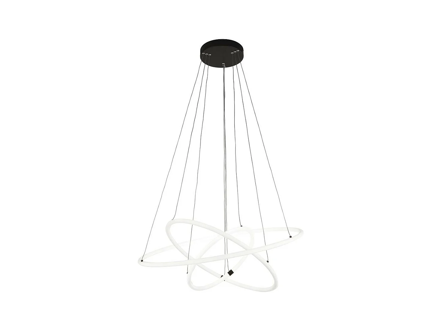 Searchlight Revolve Pendente ad anello a 3 luci LED, nero opaco 3000K