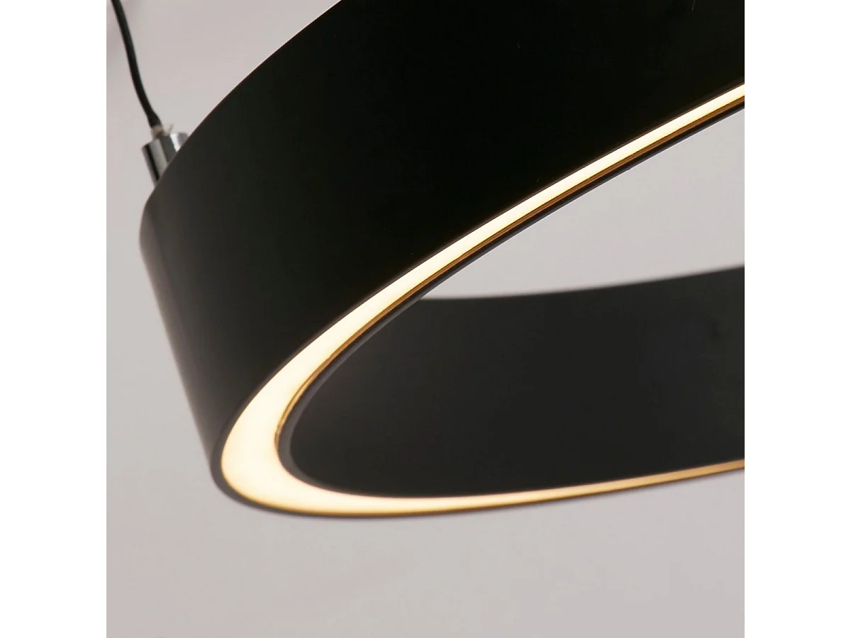 Searchlight Layla Pendente Gesture Control Nero, acrilico opale