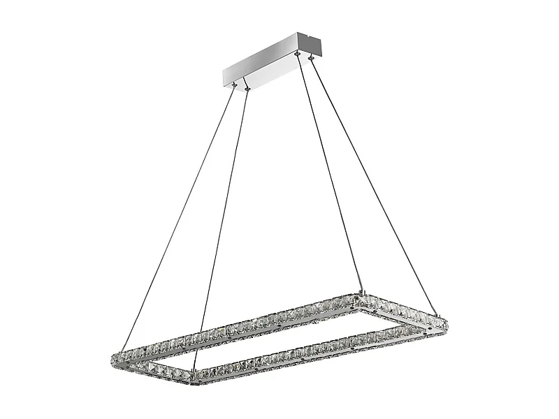 Searchlight Clover Lámpara Colgante Rectangular Cromo, Vidrio Transparente