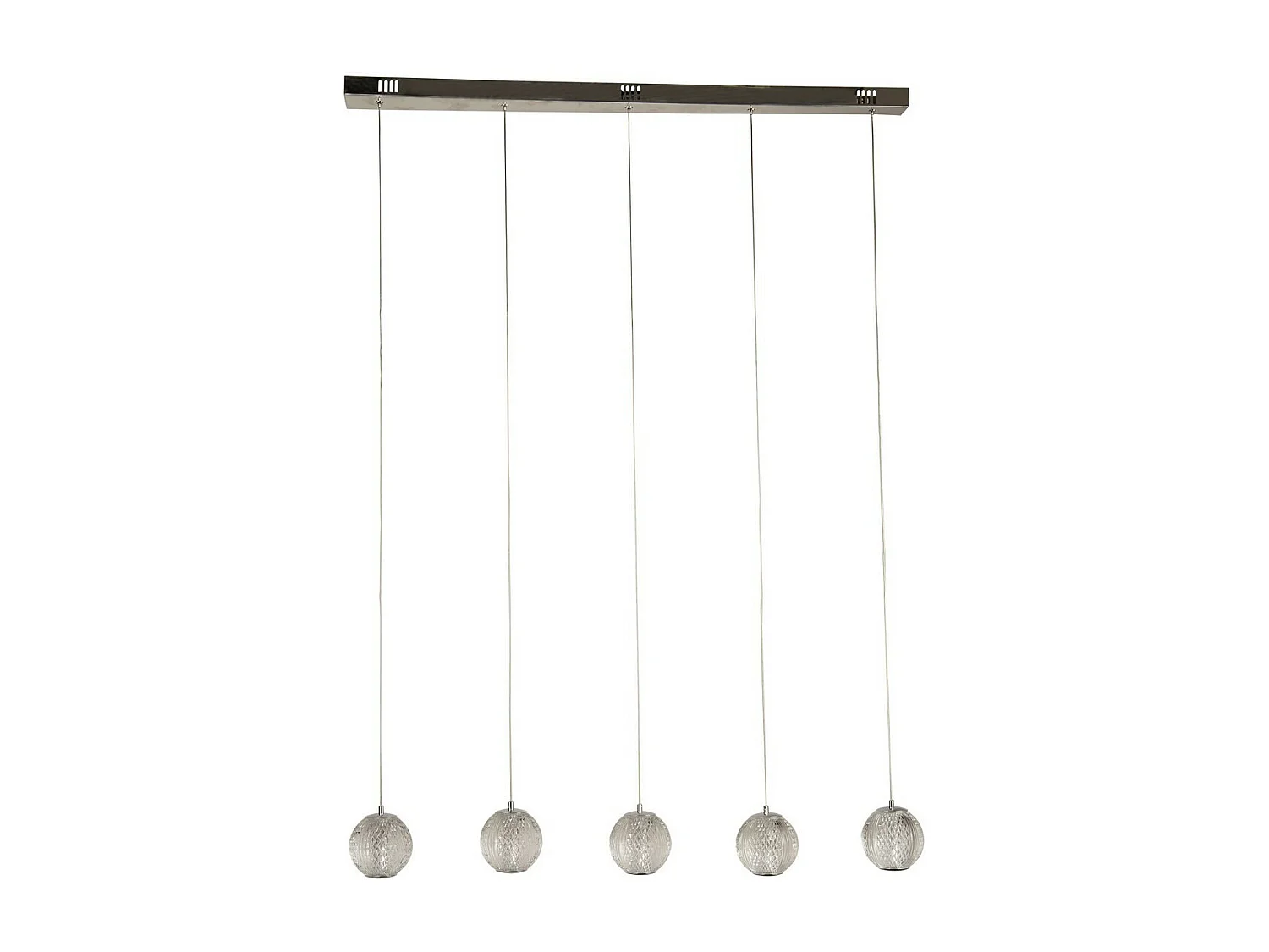 Searchlight Allure Colgante de 5 barras de luz cromado, acrílico transparente