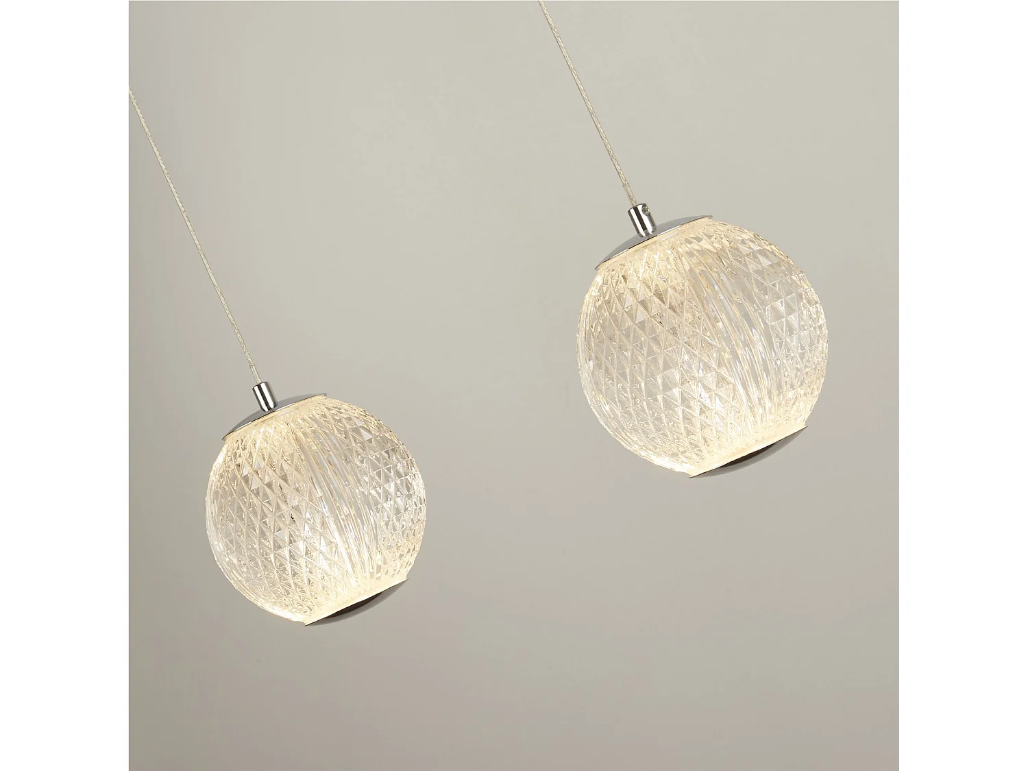 Searchlight Allure Colgante de 5 barras de luz cromado, acrílico transparente