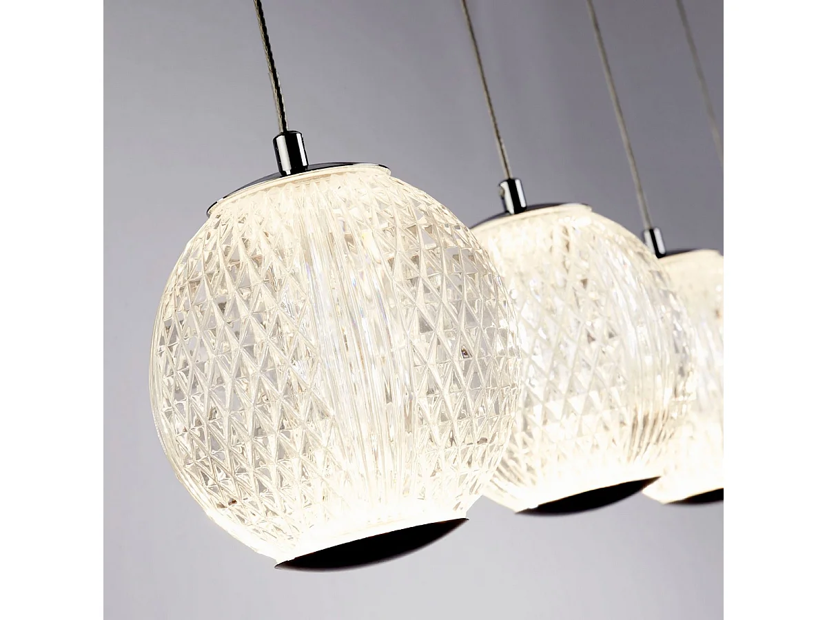 Searchlight Allure Colgante de 5 barras de luz cromado, acrílico transparente