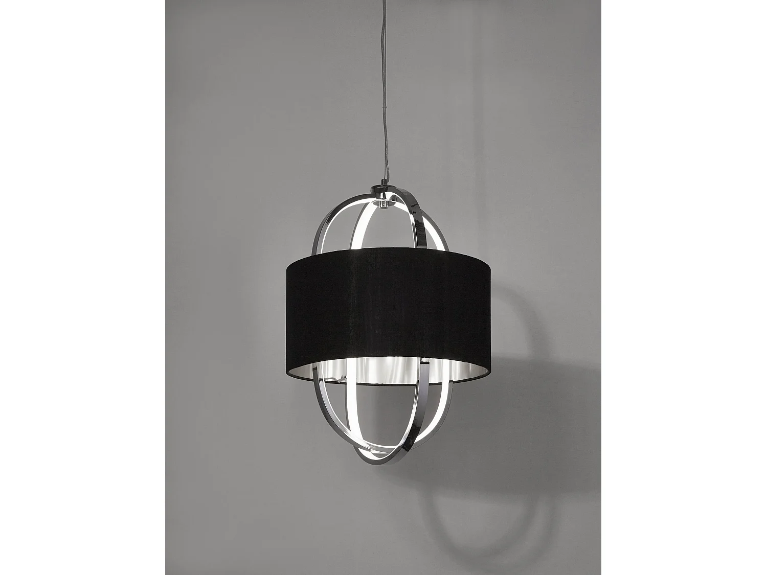 Searchlight Madrid Suspension DEL, abat-jour noir 3000K