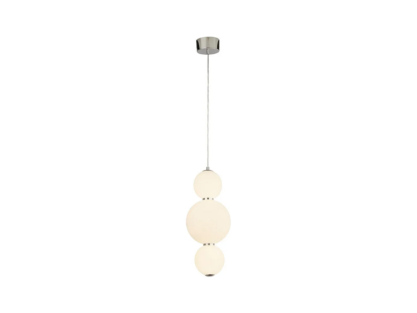 Suchscheinwerfer Schneeball 3 Licht Anhänger, Chrom Mit Opal Glasschirm