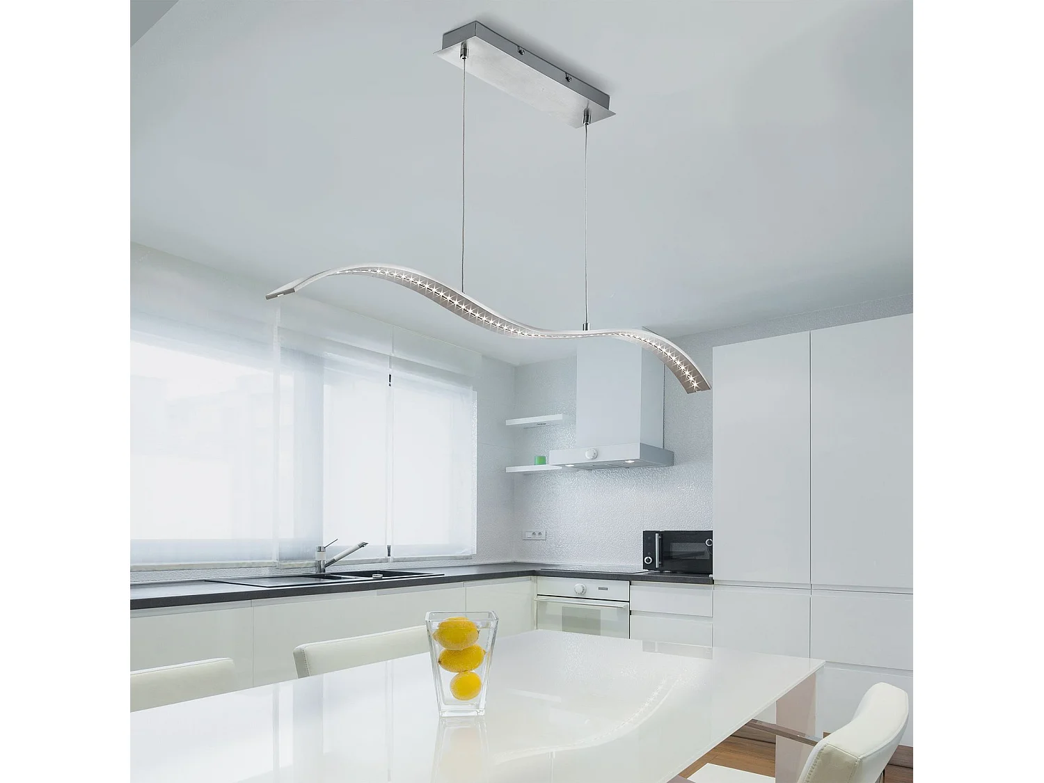 Searchlight Bar Lights Luminaire suspendu à barre LED intégré argent satiné, nickel satiné