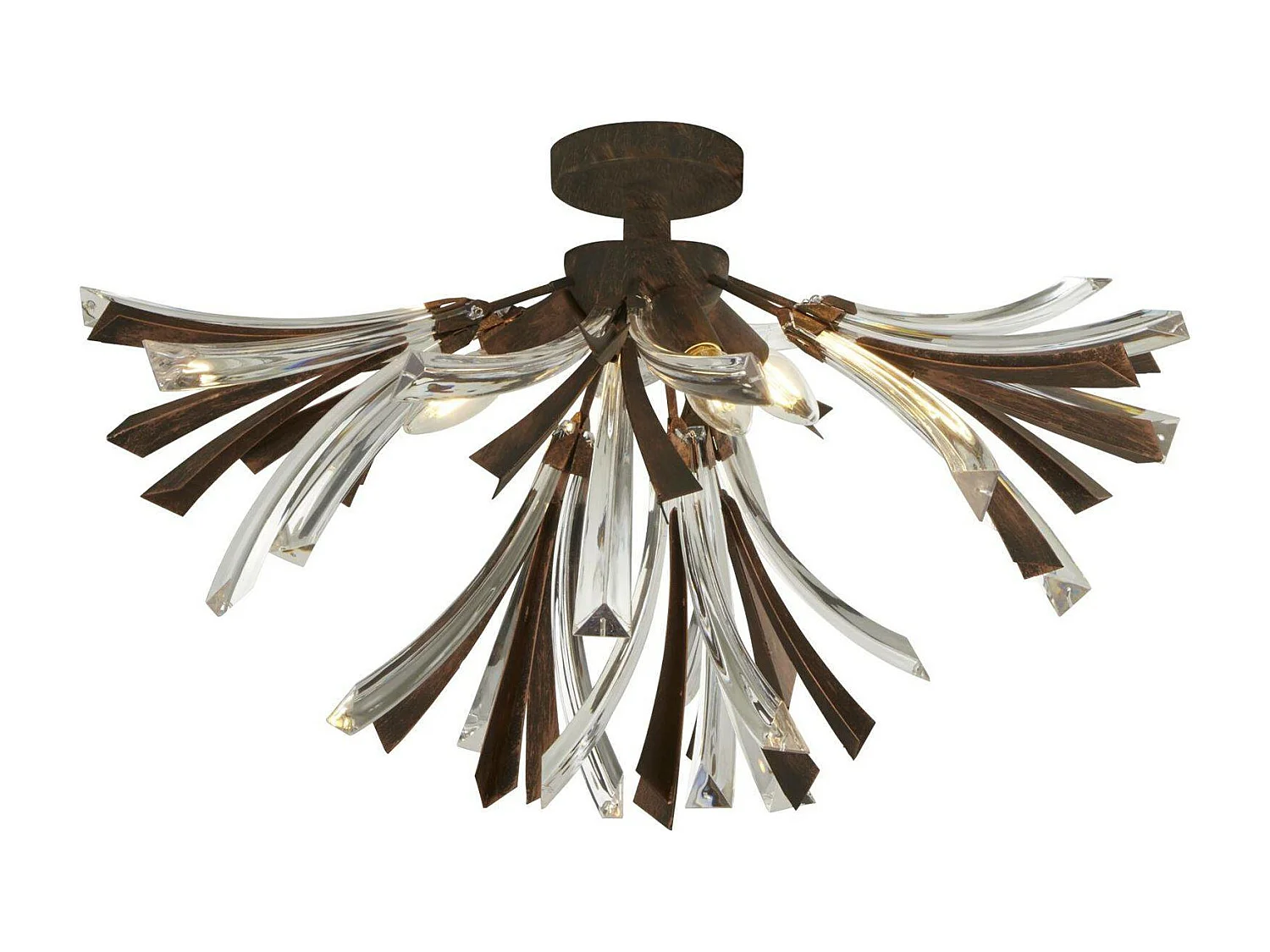 Searchlight Shake 3 Light Flush Black Borstad guld, E14