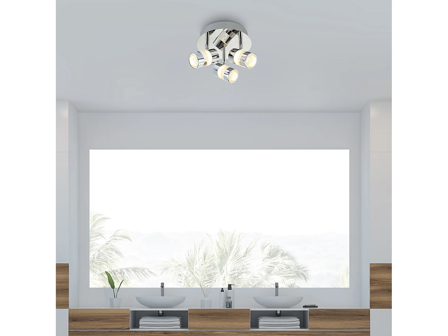 Searchlight Bubbles LED 3 Ljus Badrumstakspotlight Krom, Bubble Effect IP44