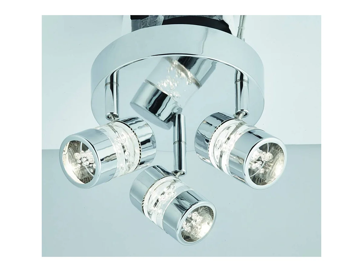 Searchlicht Bubbles - LED 3 Licht Badezimmer Deckenstrahler Chrom, Bubble Effect IP44
