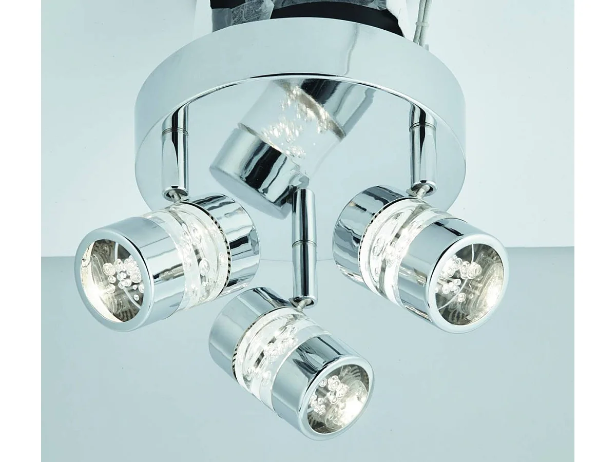 Searchlicht Bubbles - LED 3 Licht Badezimmer Deckenstrahler Chrom, Bubble Effect IP44